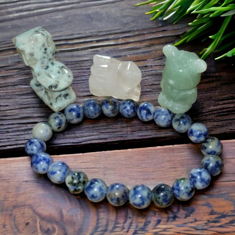 Sodalite Bracelet Green Adventurine Bear, Kiwi Jasper Toilet, Rose Quart…